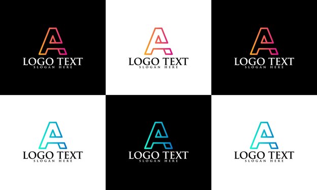 Set van creatieve monogram brief een logo-ontwerp. letter een logo-ontwerp