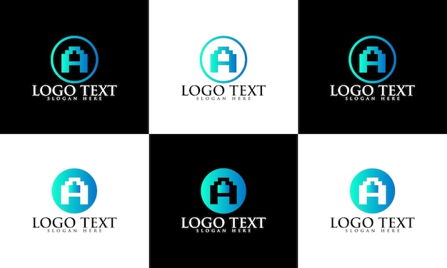 Set van creatieve monogram brief een logo-ontwerp. Letter een logo-ontwerp