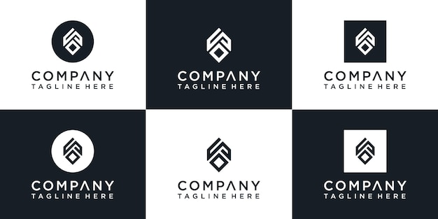 set van creatieve monogram letter a logo-ontwerp