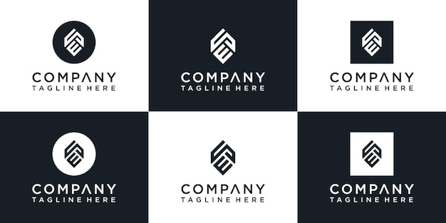 set van creatieve monogram letter a logo-ontwerp