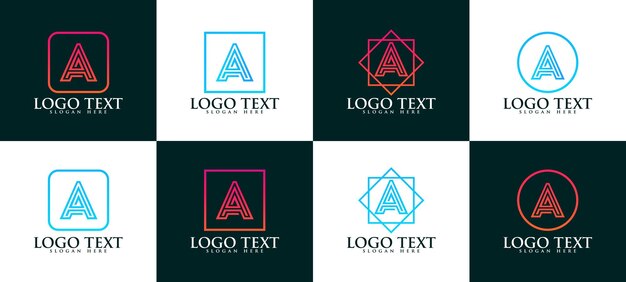 Set van creatieve monogram letter a logo's, letter a logo vector design