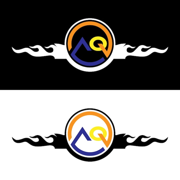 Set van creatieve monogram letter aq logo-ontwerp premium vector