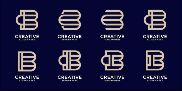 set van creatieve monogram letter b logo ontwerpsjabloon