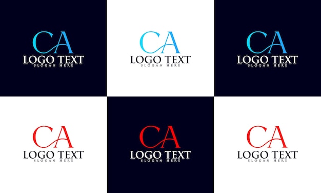 Set van creatieve monogram letter ca logo ontwerp. Letter ca logo ontwerp