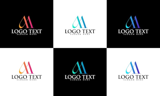 Set van creatieve monogram letter m logo ontwerp. letter m-logo ontwerp