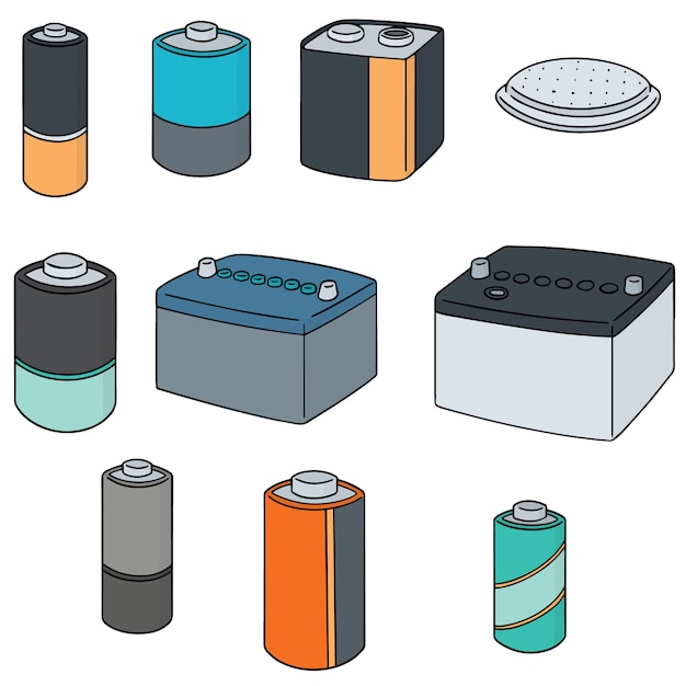 Vector set van de batterij