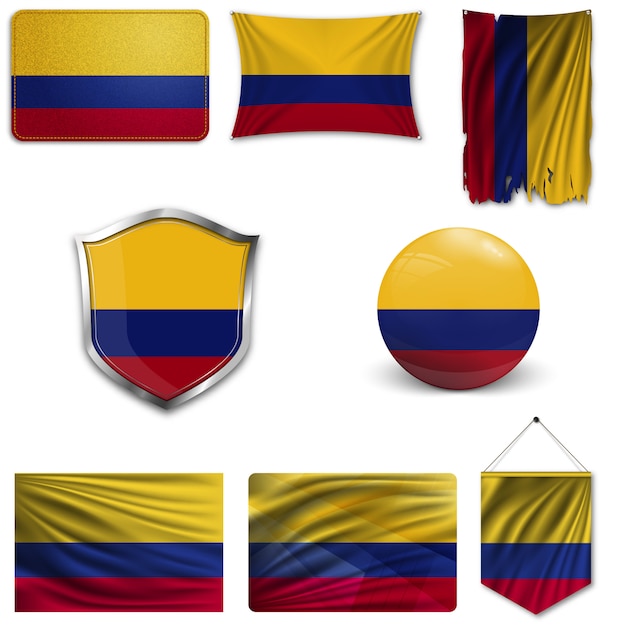 Set van de nationale vlag van colombia