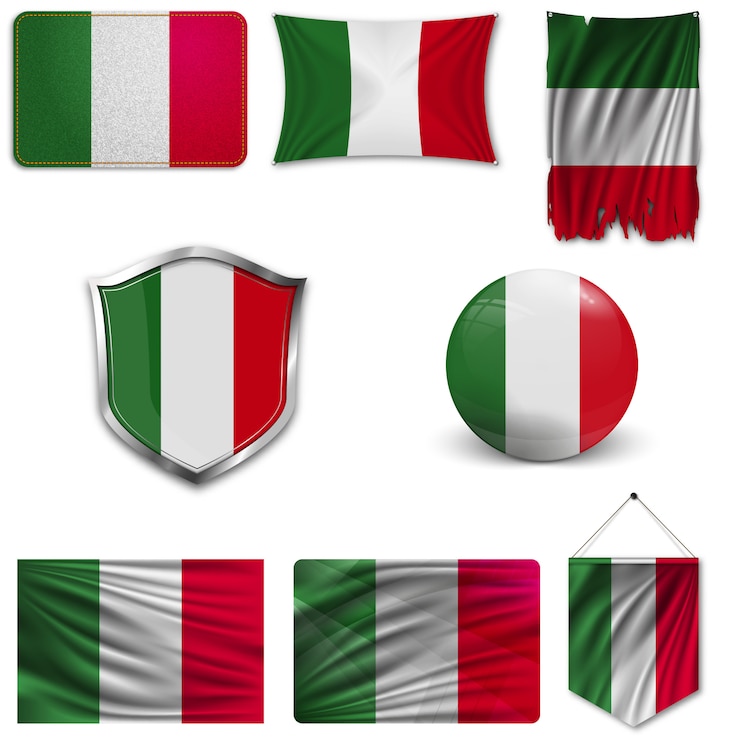 Vector set van de nationale vlag van italië