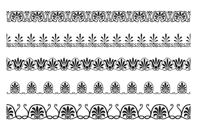 Set van decoratieve naadloze sierrand vector modulair