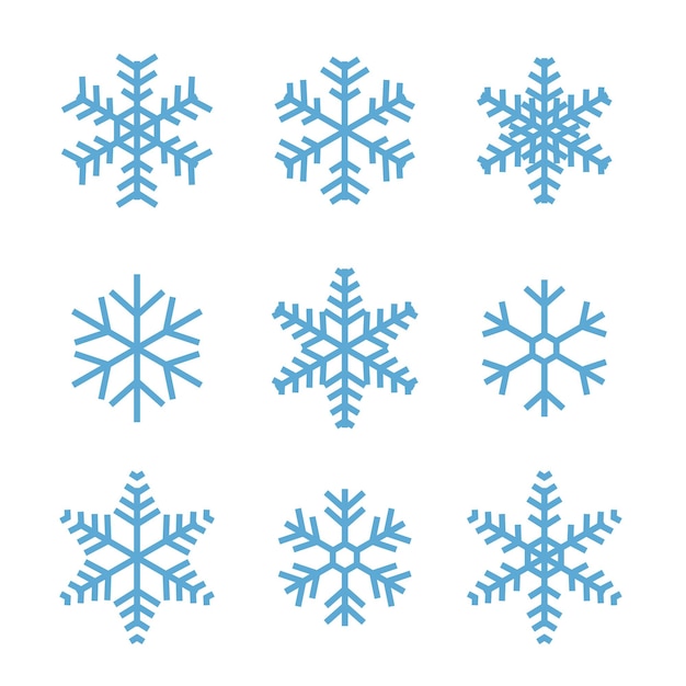 Set van decoratieve sneeuwvlokken