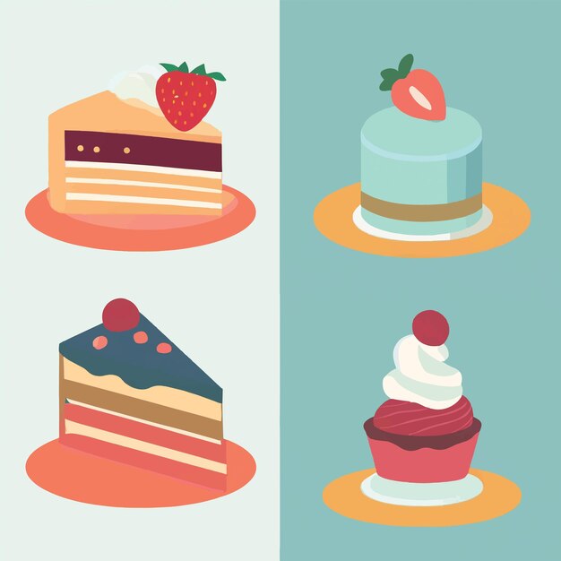 Vector set van dessert iconen