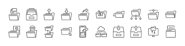 Vector set van document iconen bestanden map