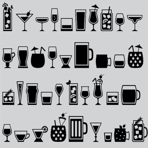 Vector set van drank iconen