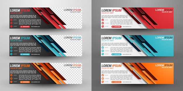 Vector set van drie zakelijke banner