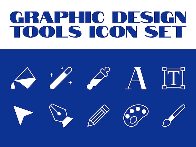 Set van dunne lijn iconen van grafisch ontwerp Kunst creativiteit en grafisch ontwerp Vector Iconen