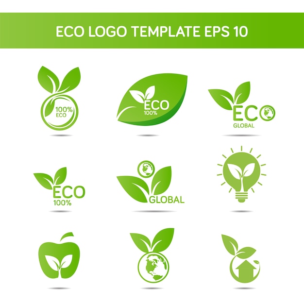 set van ecologie logo sjabloon