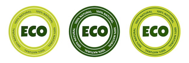 Vector set van ecologisch biologische en natuurlijke producten sticker label badge en logo