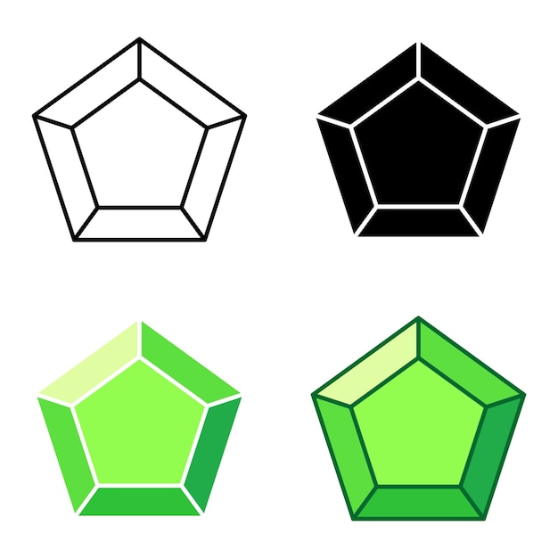 Vector set van edelstenen in vlakke stijl geïsoleerd