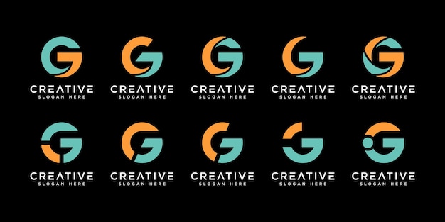 Vector set van eerste letter g vector logo design