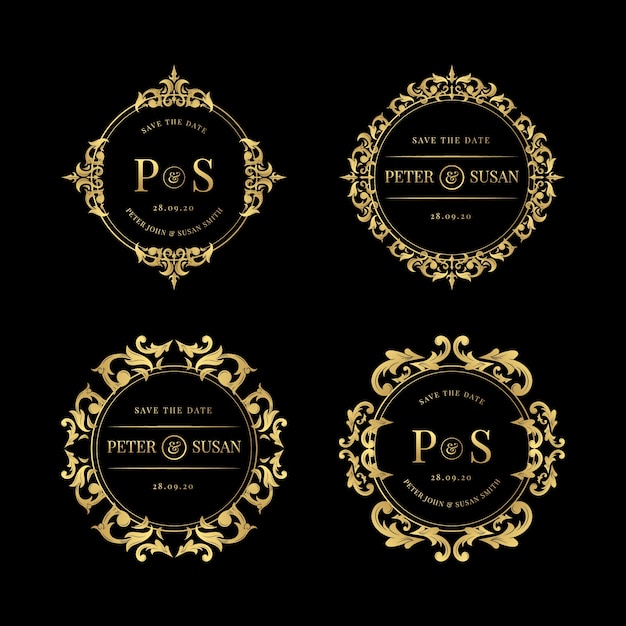 Vector set van elegante bruiloft logo's