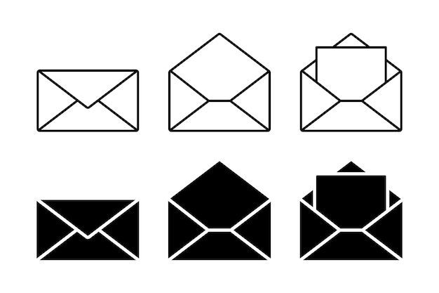 Set van enveloppen boodschap symbool vector illustratie