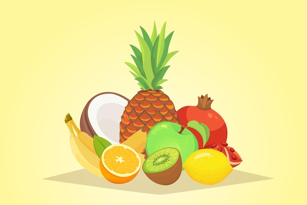 Set van exotisch fruit. vector illustratie