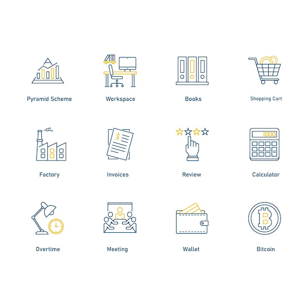 Set van Financial Business Vector Icon Design