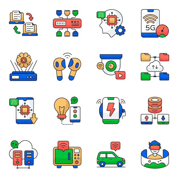 Set van Flat Icons voor Wetenschap en Chemie