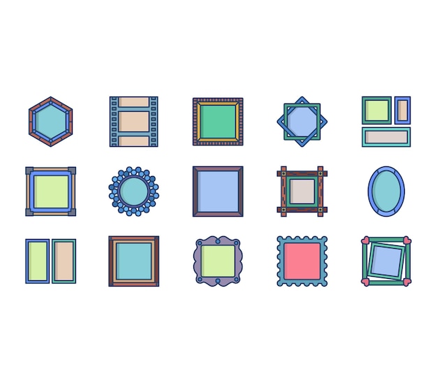 Set van frame icon set