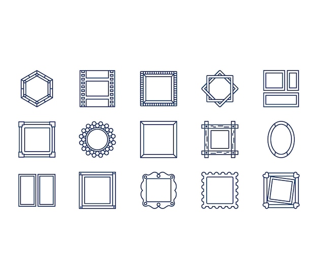 Set van frame icon set