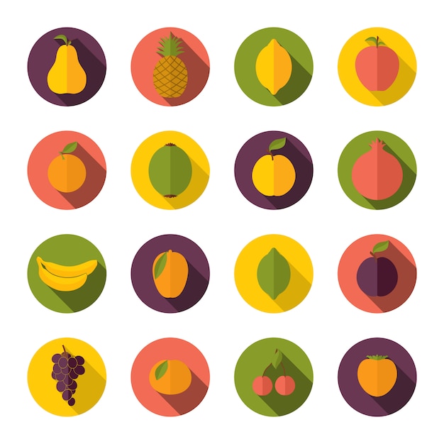 Set van fruit pictogrammen