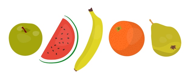 Set van fruit vectorillustratie