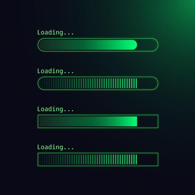 Set van futuristische laadbalk UI-element