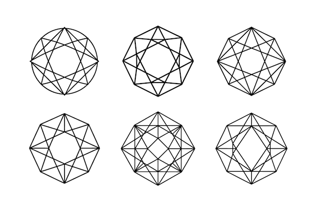 Set van futuristische lijn wireframe vormen vector