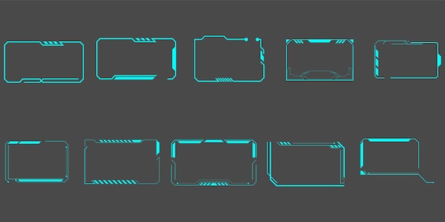 Vector set van futuristische tech frame vector