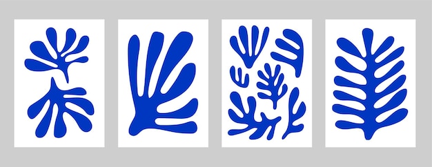 Set van ganges silhouetposters geïnspireerd door Matisse