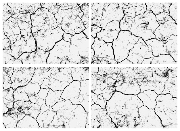 Vector set van gebarsten aardetexturen