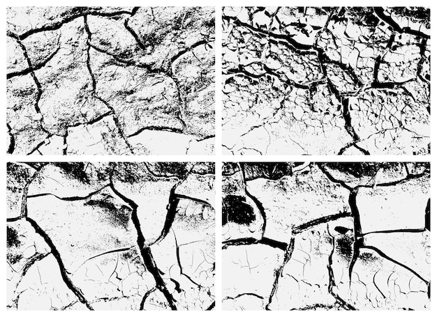 Vector set van gebarsten aardetexturen