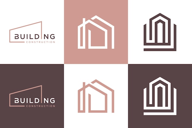 Set van gebouw logo ontwerp vector elementpictogram met creatief idee