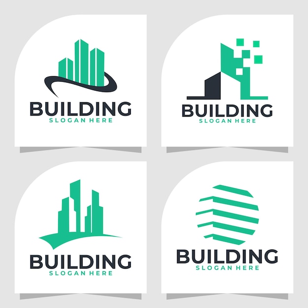 Set van gebouw logo vector ontwerpsjabloon