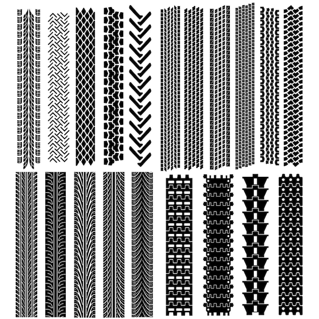 Set van gedetailleerde bandafdrukken vector illustratie