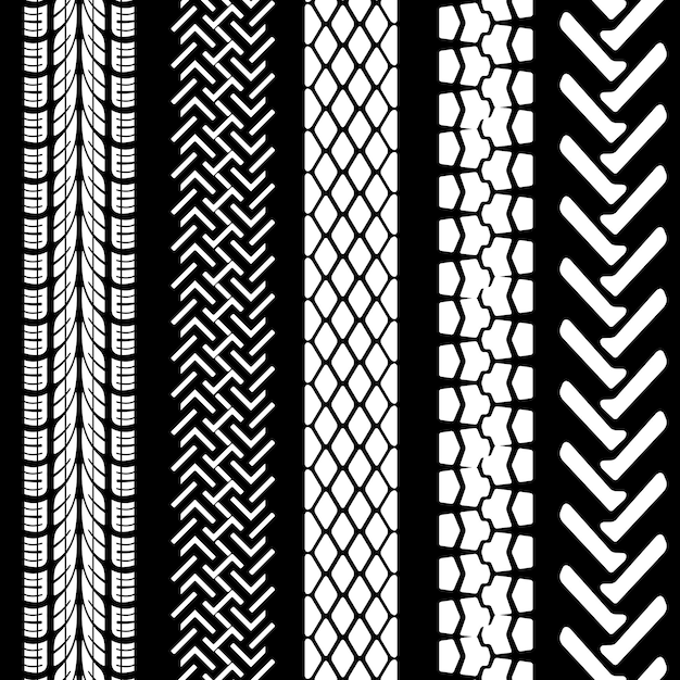 Set van gedetailleerde bandafdrukken vector illustratie