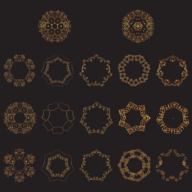 Set van geometrische cirkelvormen grenzen frames vector illustratie