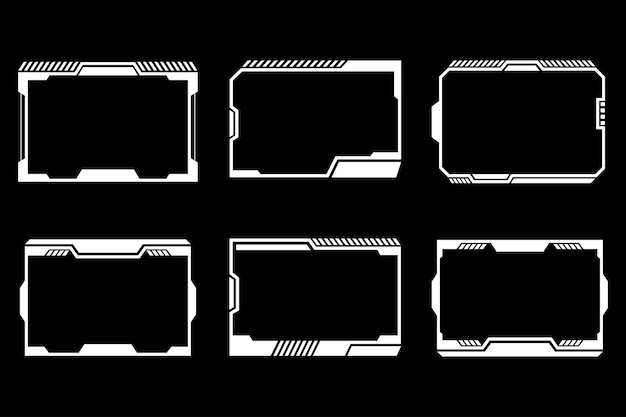 Set van Geometrische Futuritische Cyberpunk Twich Streaming Overlay