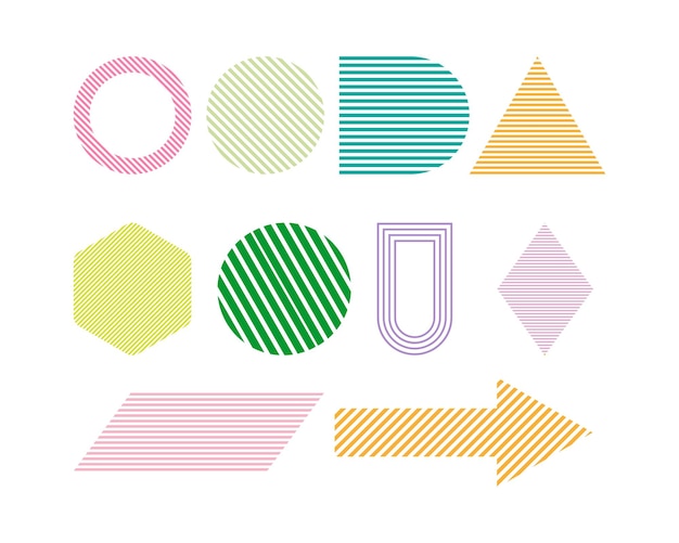 Vector set van geometrische vormen retro stijl vector illustratie