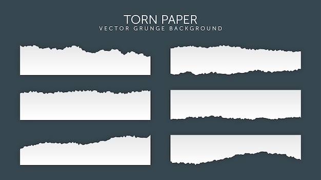 Set van gescheurde gescheurde vellen papier EPS 10 gratis vector