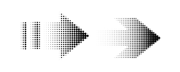 Vector set van gestreepte halftone pijlen