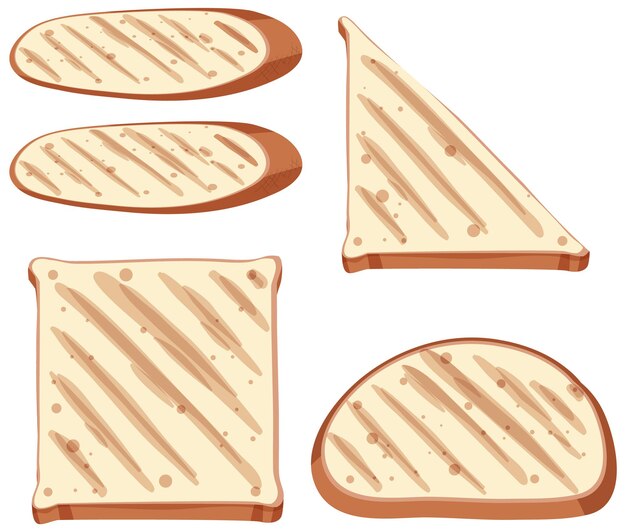 Vector set van gezonde toast en brood