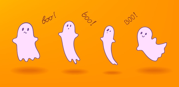 Set van Ghost karakter illustratie voor Halloween