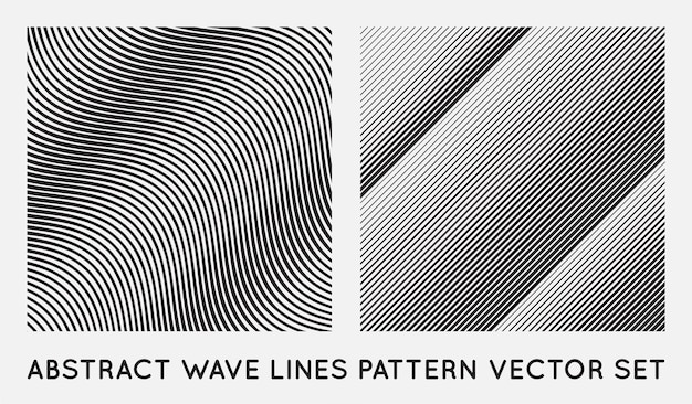 Set van golf schuine vloeiende lijnen patroon in vector